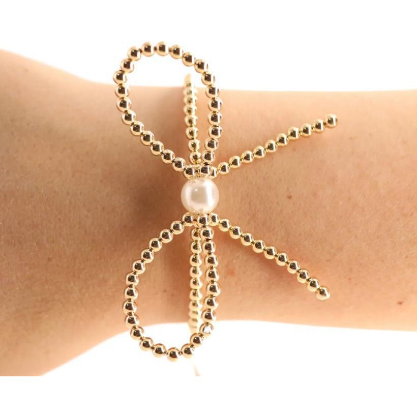 Beaded Blondes Gold Bow Bracelet
