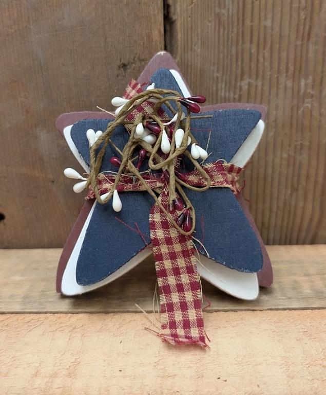 Red / White / Blue Stacked Wood Stars