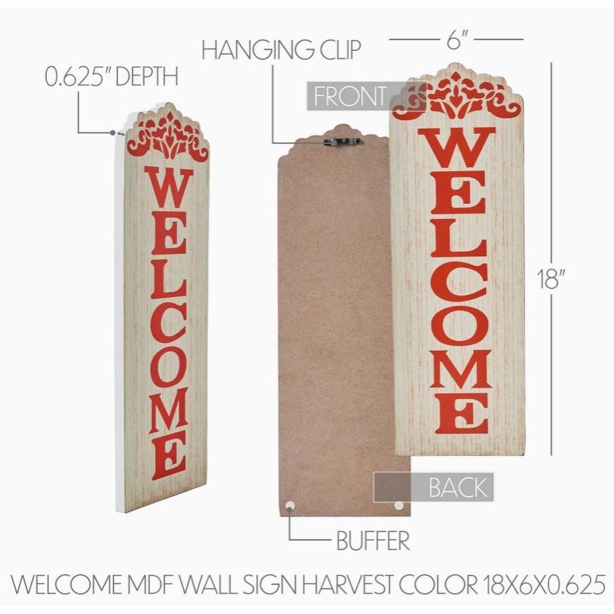 Welcome Wall Sign Harvest Color