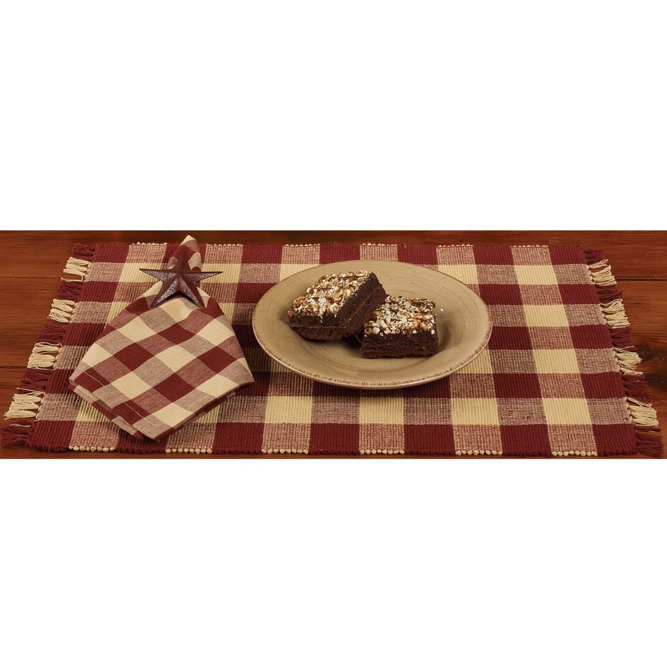 Burgundy Check Placemat