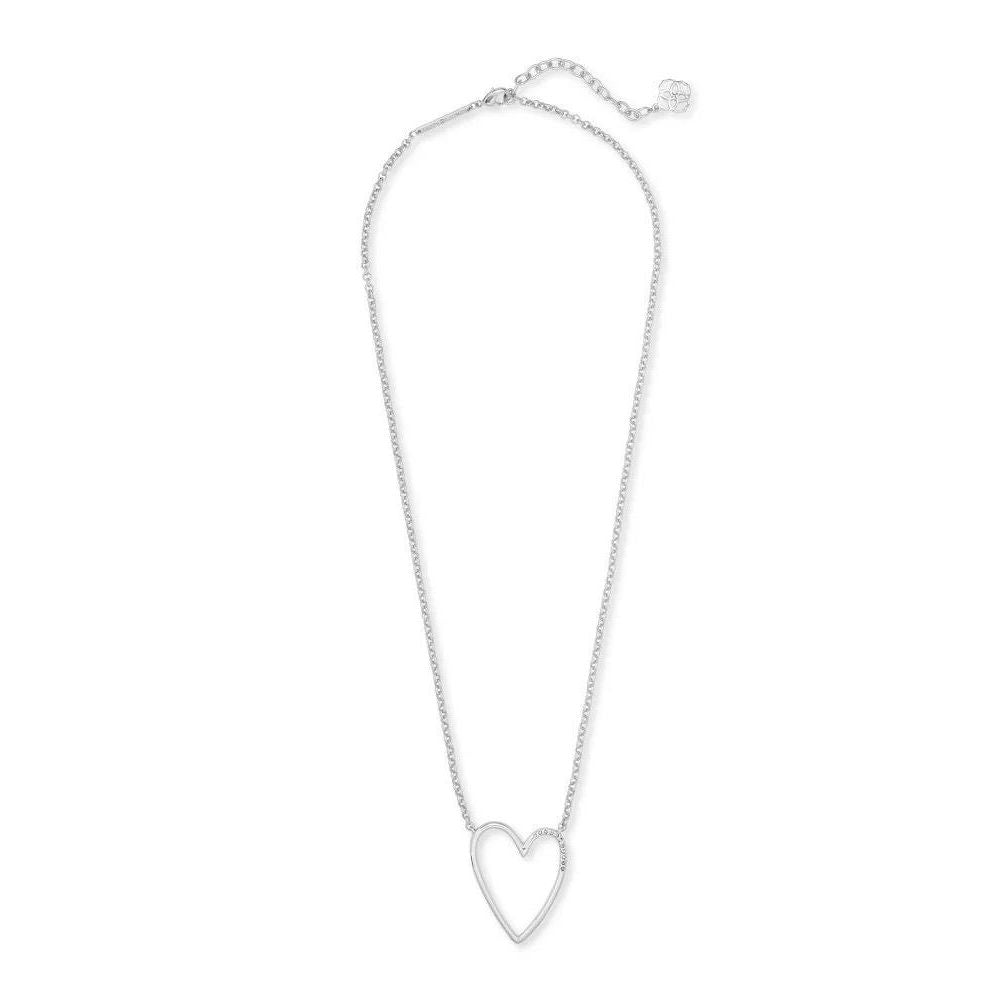 Kendra Scott Ansley Heart Pendant Necklace In Silver