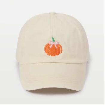 Fall Pumpkin Embroidery Cotton Baseball Cap