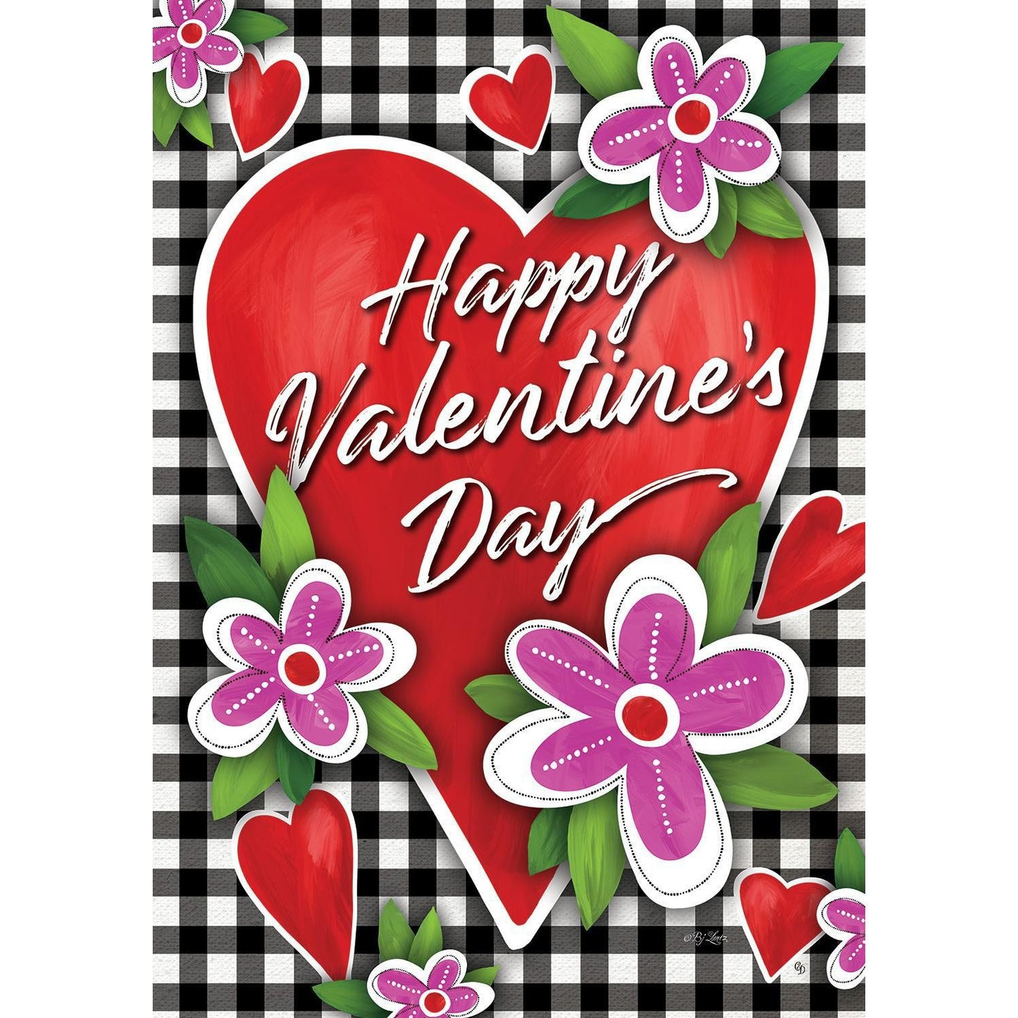 Gingham Valentine Flag-Valentine’s Day