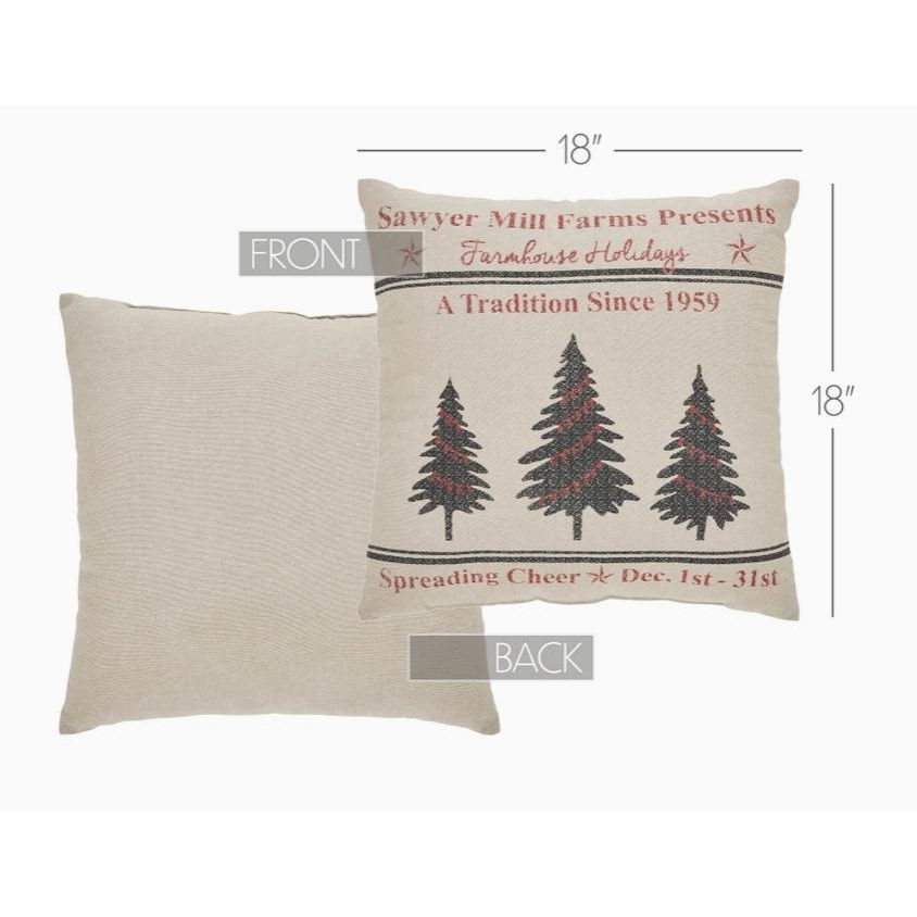 Sawyer Mill Holiday Tree Pillow (18x18)