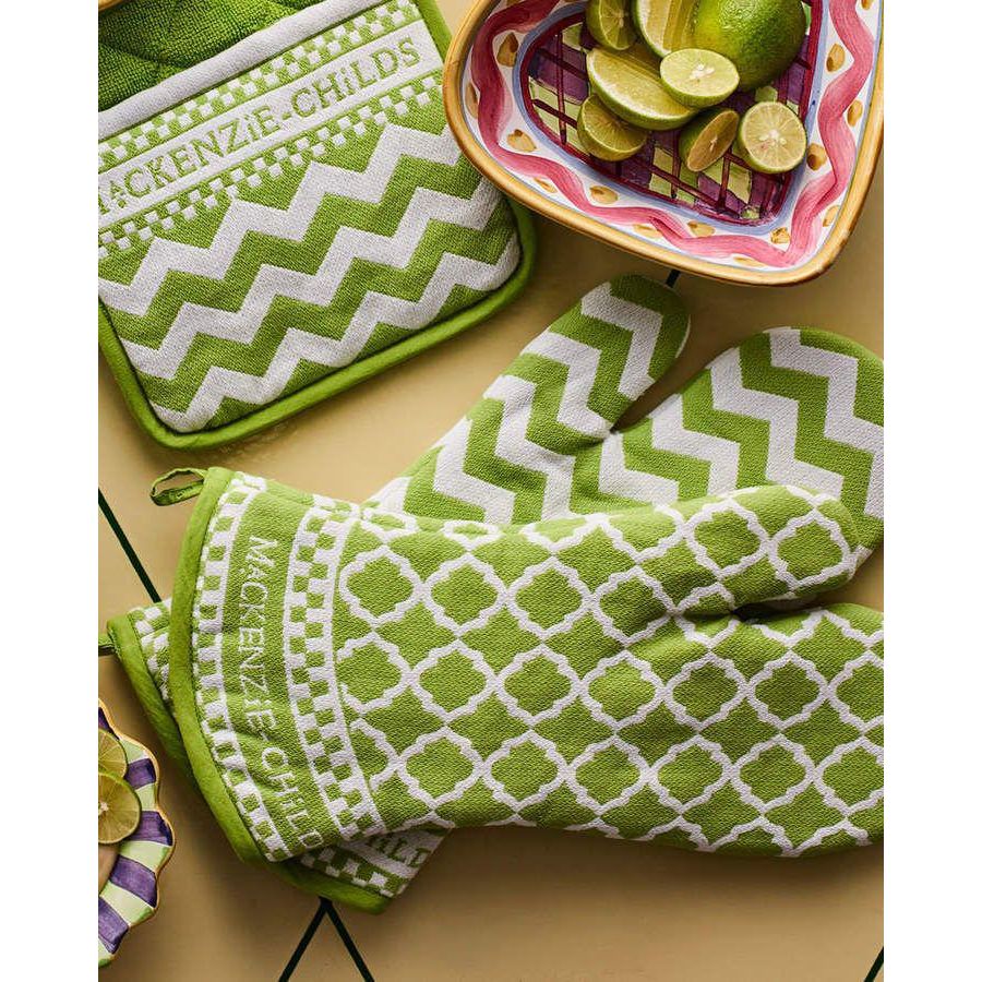 MacKenzie-Childs Key Lime Oven Mitt Set of 2