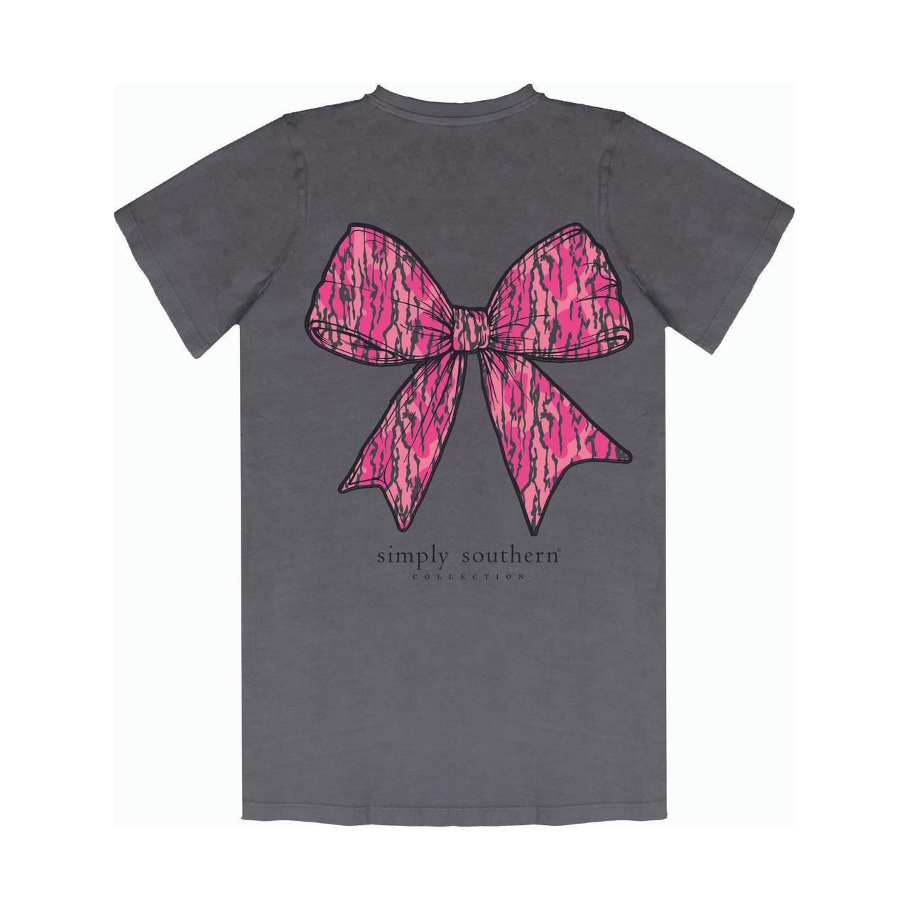 Simply Southern Short Sleeve Camo Bow (Wash Coal) Tee