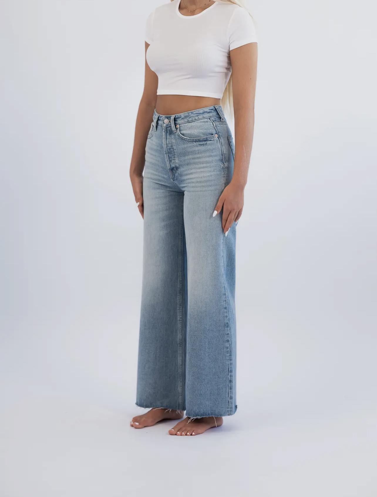 The Beach-To-Bar Wide Leg Authentic Denim Pant