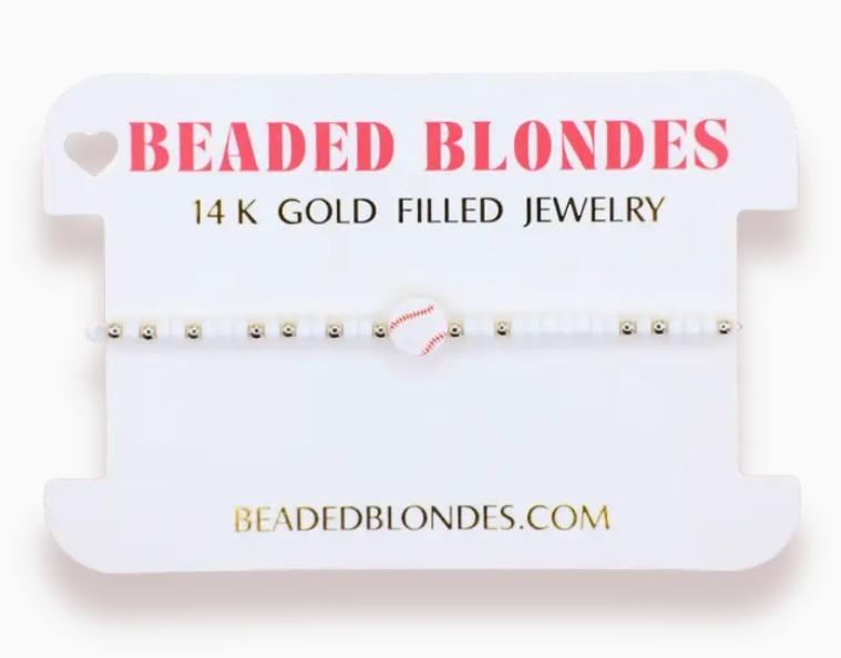 Beaded Blondes Baseball Bracelet On Color