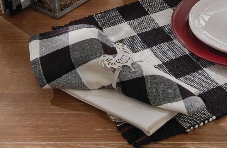 Park Design Wicklow Check Napkin - Black & Cream