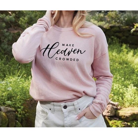 Make Heaven Crowded Mineral Graphic Sweatshirt (Soft Pink)