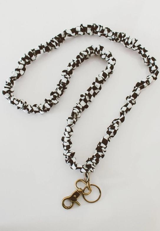 Black Checkerboard Lanyard