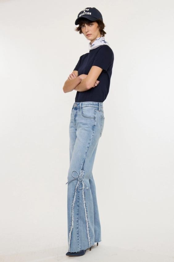 KanCan Mid Rise Wide Flare Jean
