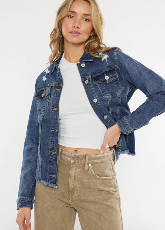 KanCan Wilson Denim Jean Jacket (Dark Wash)