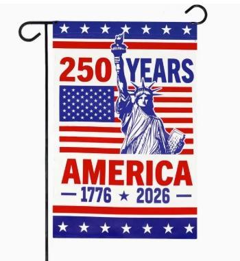USA 250th Anniversary Garden Flag 12x18In Double Sided