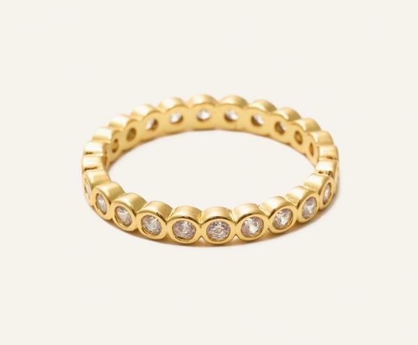 Evie Gold Circle Gem Ring