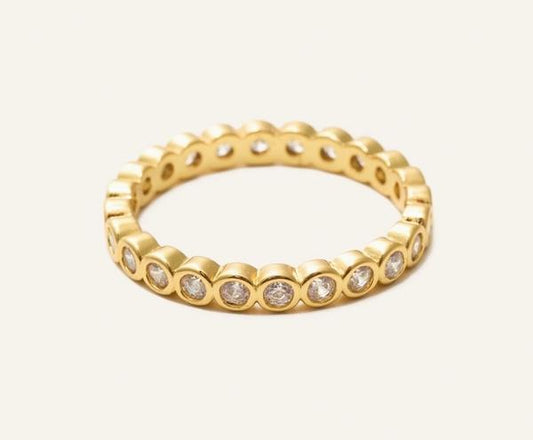 Evie Gold Circle Gem Ring