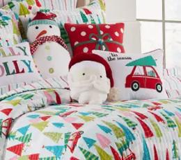 Merry & Bright Holly Jolly Santa Throw Pillow