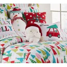 Merry & Bright Holly Jolly Santa Throw Pillow