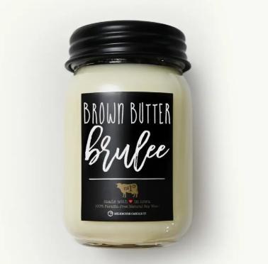 Milkhouse Candle Brown Butter Brulee 13 oz Mason Jar Candle