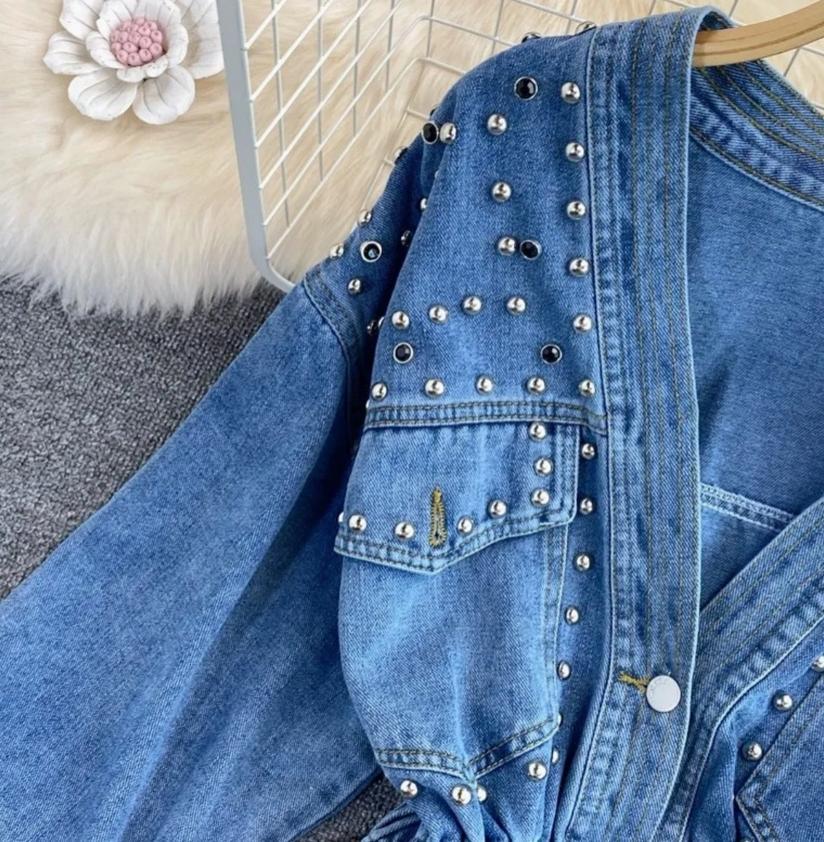 Beaded Denim Shirt/Jacket (One Size)