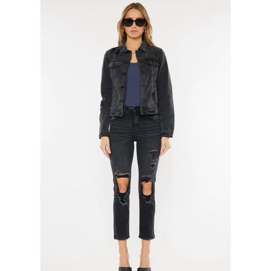 KanCan Henney Classic Trucker Jacket (Dark Grey)