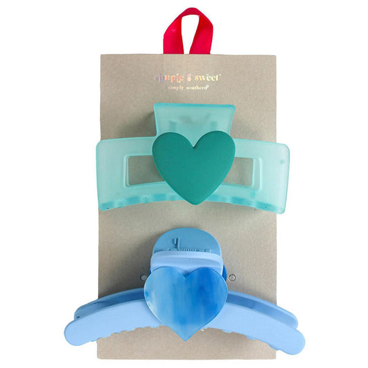 Simply Southern Claw Clip Hair Set- Heart