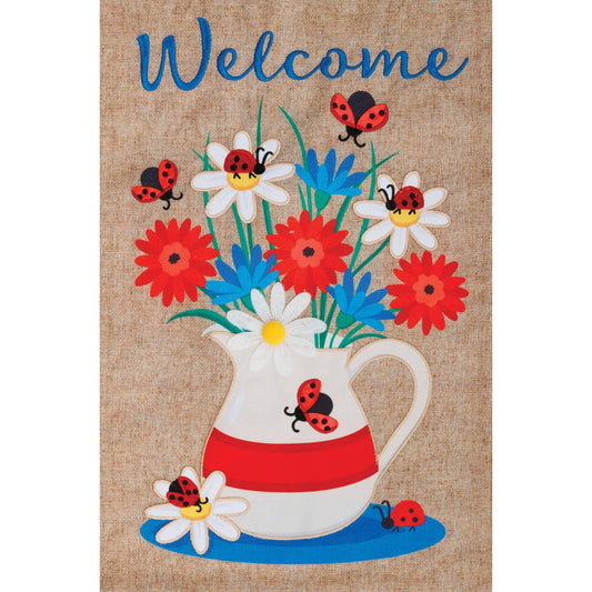 Patriotic Pitcher-Burlap Flag