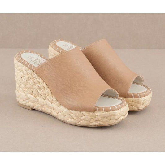 The Raina Apricot Espadrille Slip On Wedge