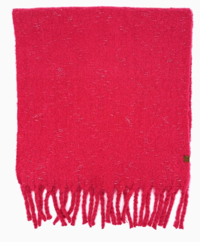 Solid Woven C.C Scarf (Hot Pink)