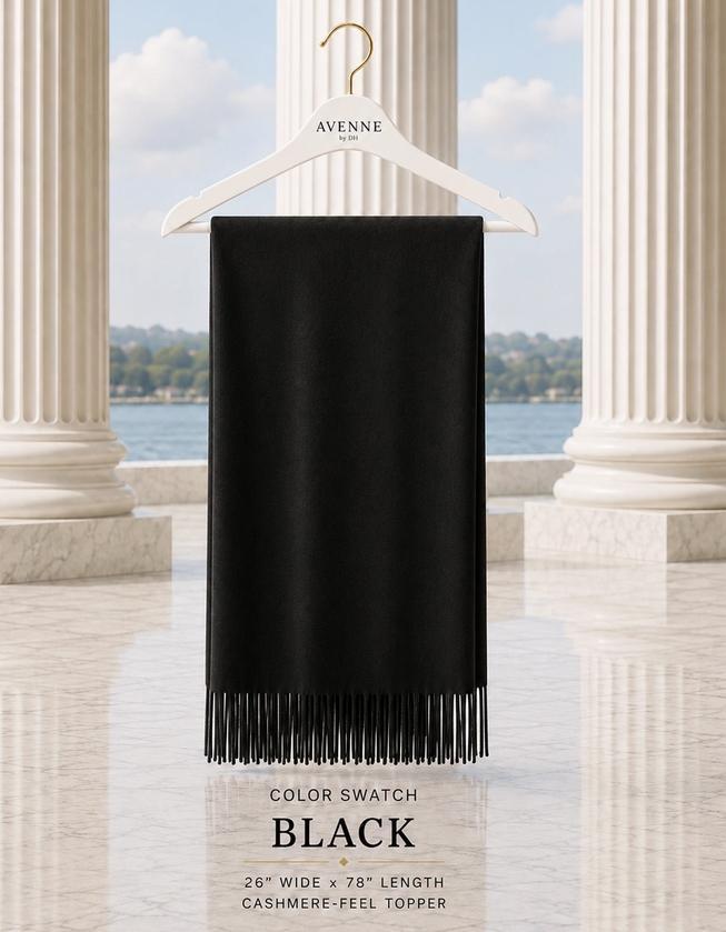 Luxurious Cashmere Blend Shawl Stole with Fringe