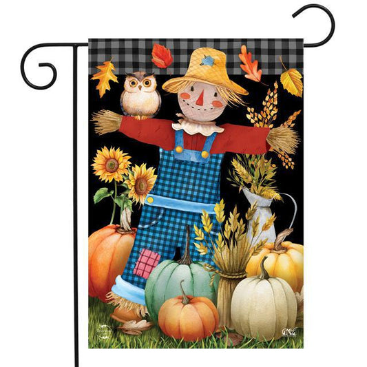 Friendly Scarecrow Autumn Flag