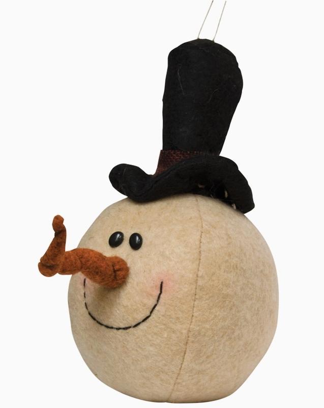 Fabric Snowman Head Ornament