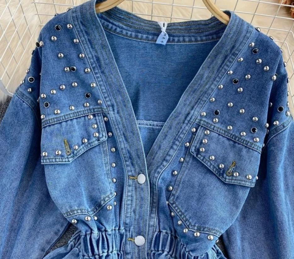 Beaded Denim Shirt/Jacket (One Size)
