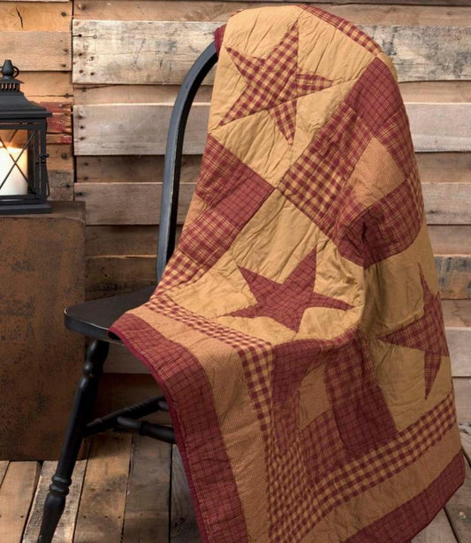 Ninepatch Star Quilted Throw (50x60)