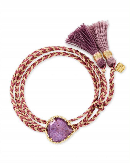 Kendra Scott Kenzie Purple/Gold Wrap Friendship Bracelet