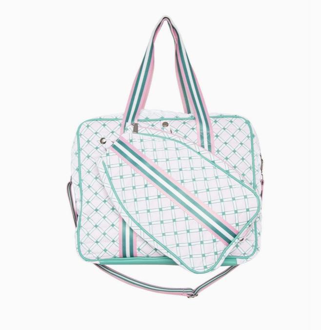 Light Pink and Green Pattern Pickleball Bag