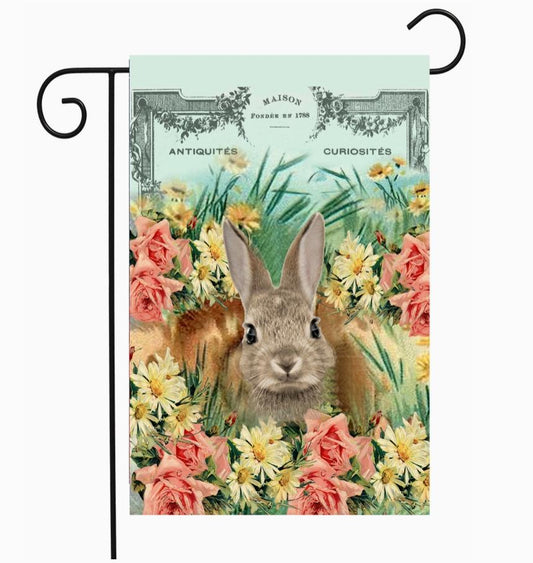 Spring Bunny in Flower Flag