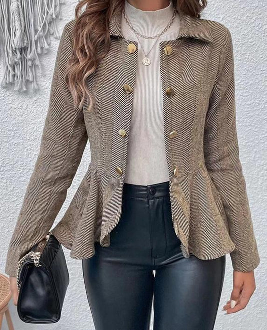 Peplum Blazer (Khaki)