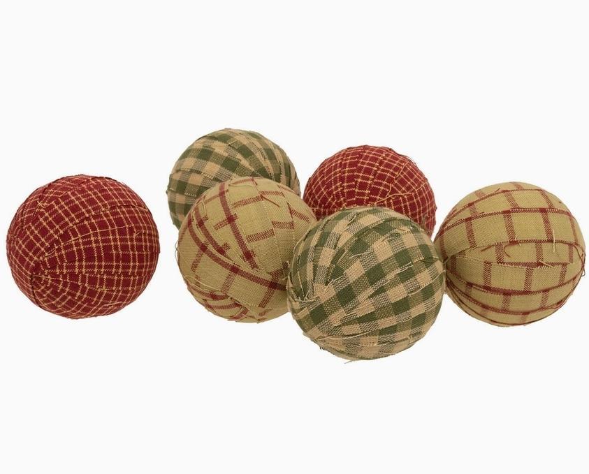 6/Set, Primitive Gingham Rag Balls