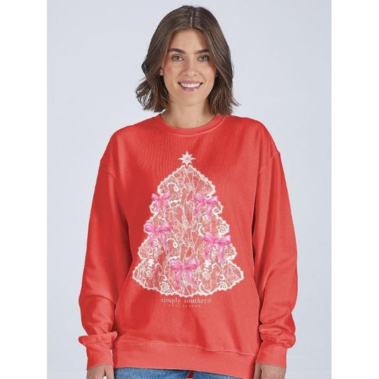 Simply Southern Tree Lace Crewneck