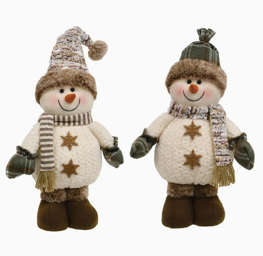Cozy Brown Standing Snowmen Assorted