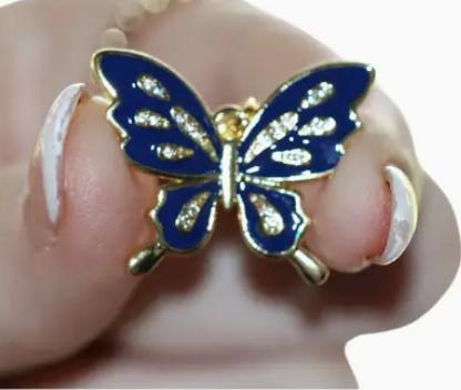 Midnight Blue Butterfly Charm