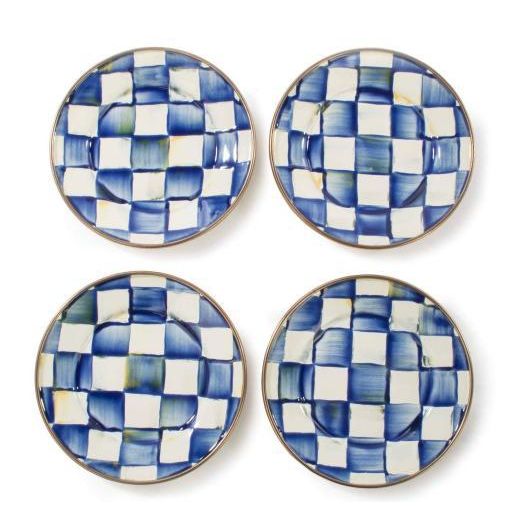 Mackenzie Childs Royal Check Canape Plates (Set of 4)