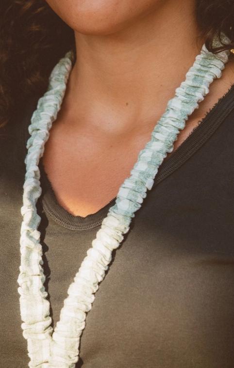 Sage Gingham Lanyard