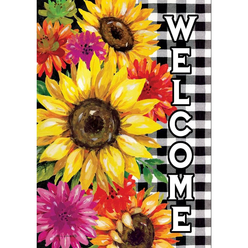 Gingham Sunflowers Flag