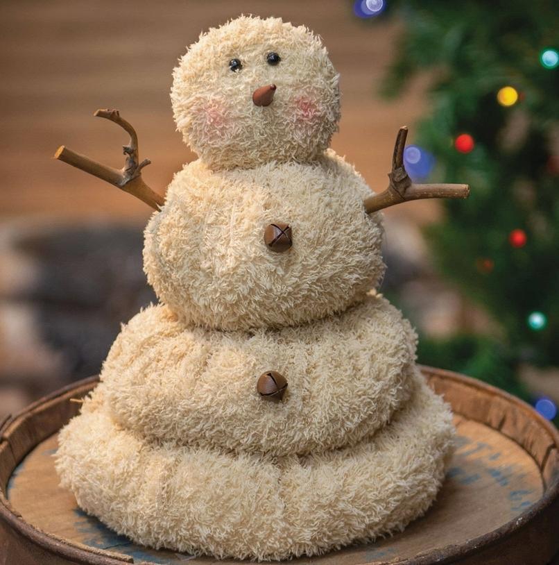 Large Chenille Melting Snowman Decorative Tabletop Object