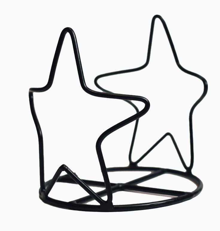 Star Candle Holder Jar (Black)