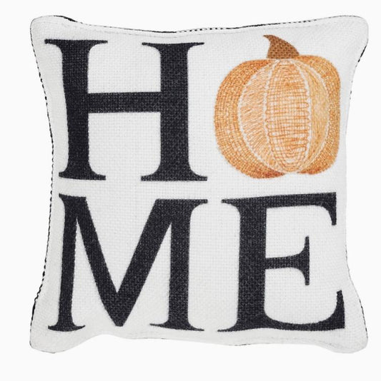 Black Check Home Pumpkin Pillow (6x6")