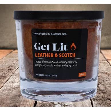 Get Lit Leather & Scotch Candle