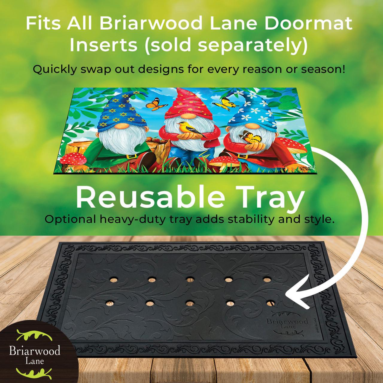 Briarwood Lane Outdoor Rubber Doormat Tray Floral Design